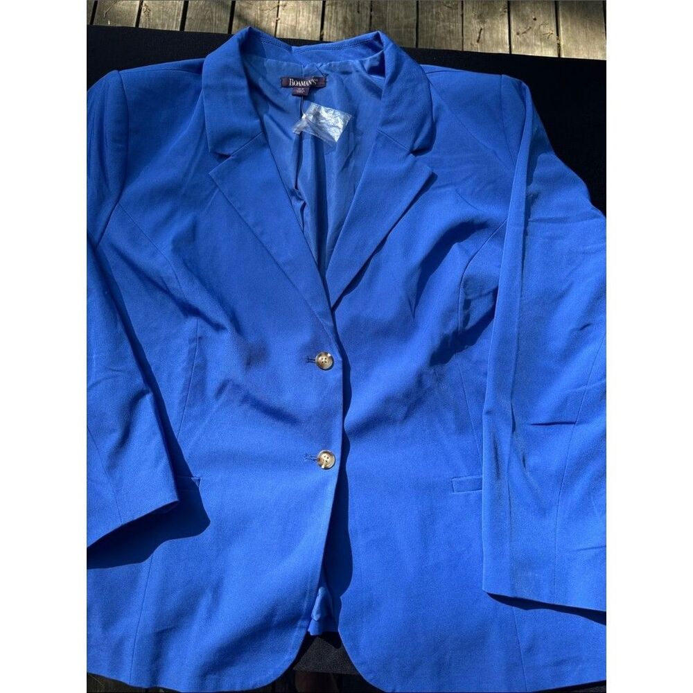 Roaman's Bright Blue Single-Breasted Blazer